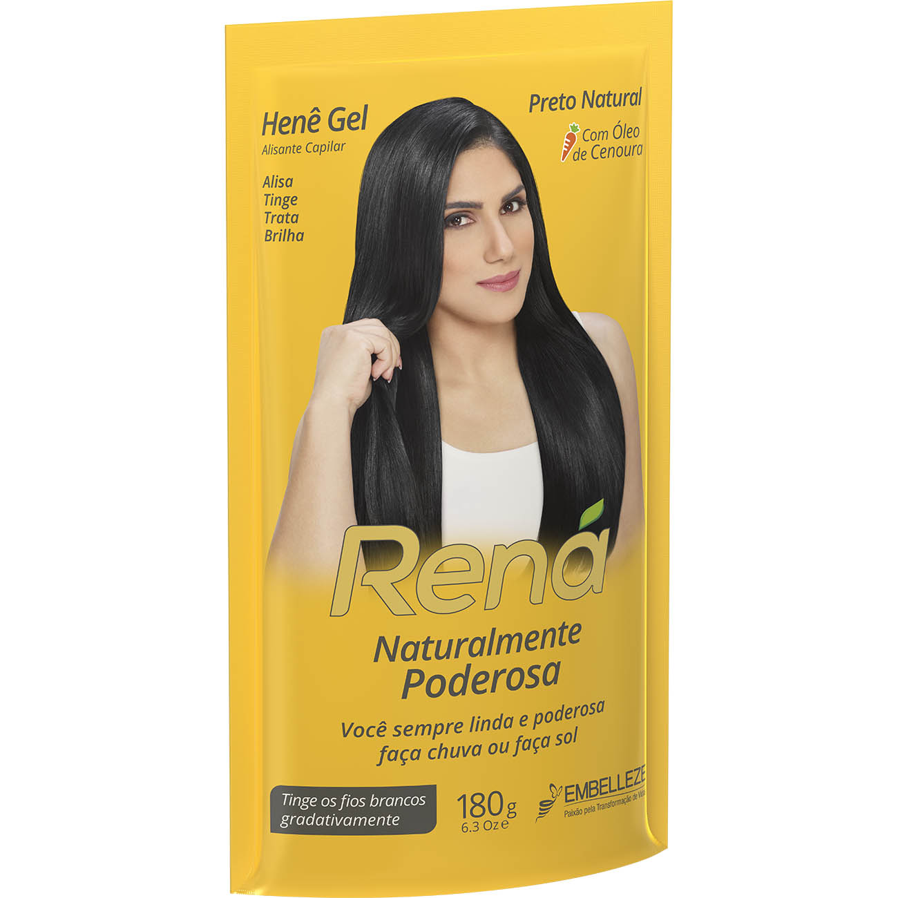 CREME ALISANTE HENE RENA GEL 180G PRETO NATURAL