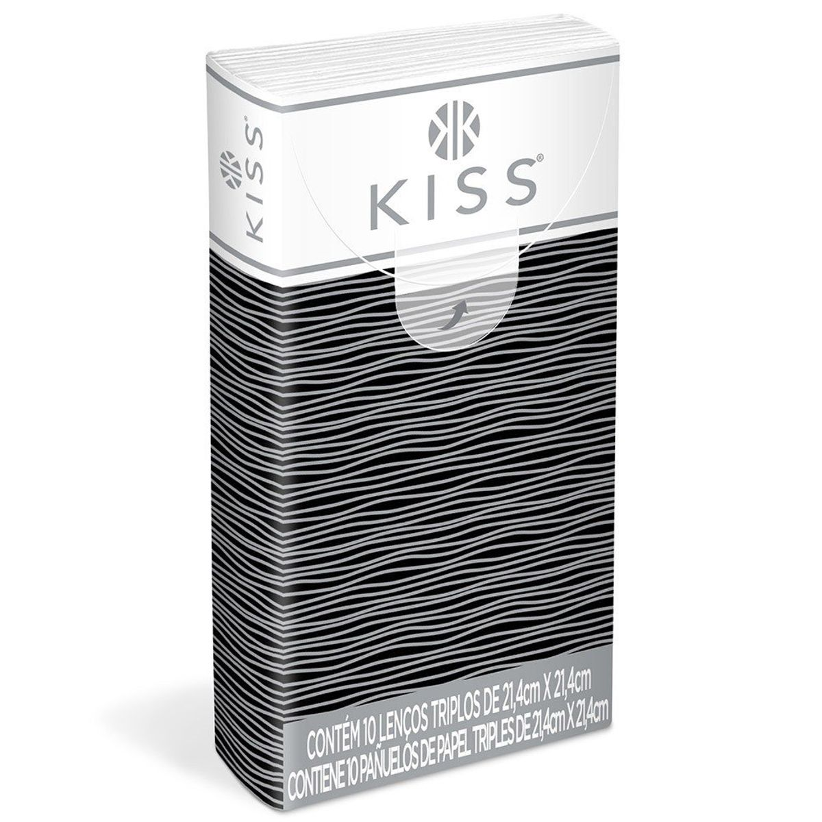LENCO FACIAL KISS FOLHA TRIPLA BOLSO C/10 UNIDADES