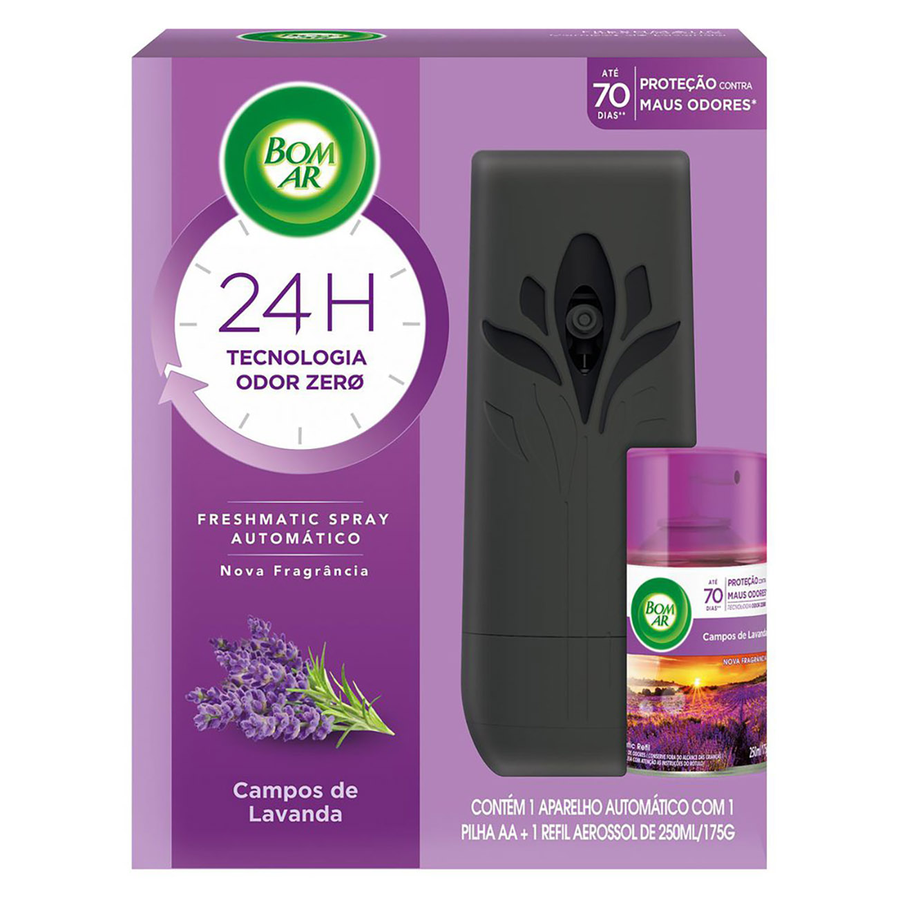 PURIFICADOR BOM AR FRESH MATIC 250ML LAVANDA GTS RF