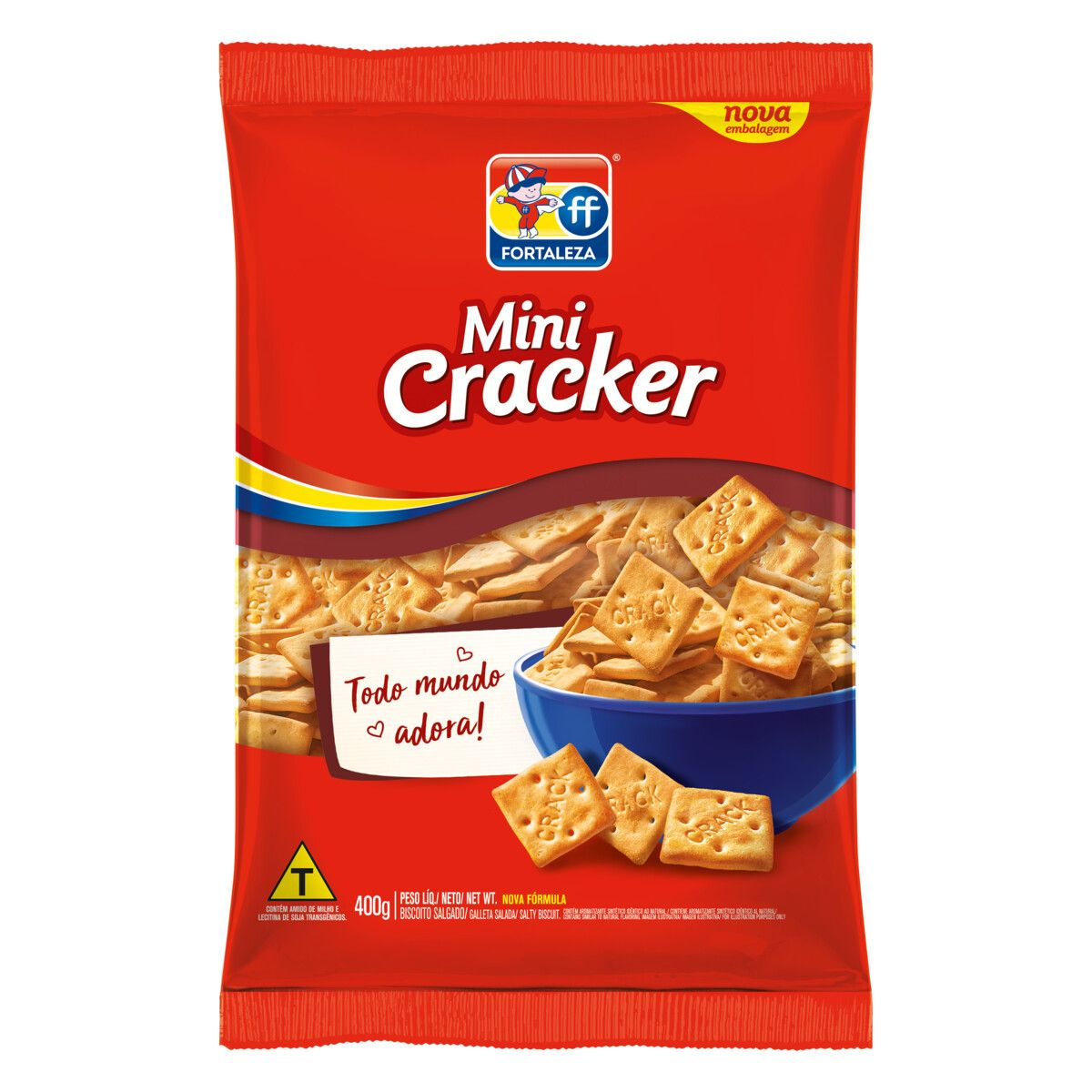 BISCOITO FORTALEZA SALGADO 400G MINI CRACKER