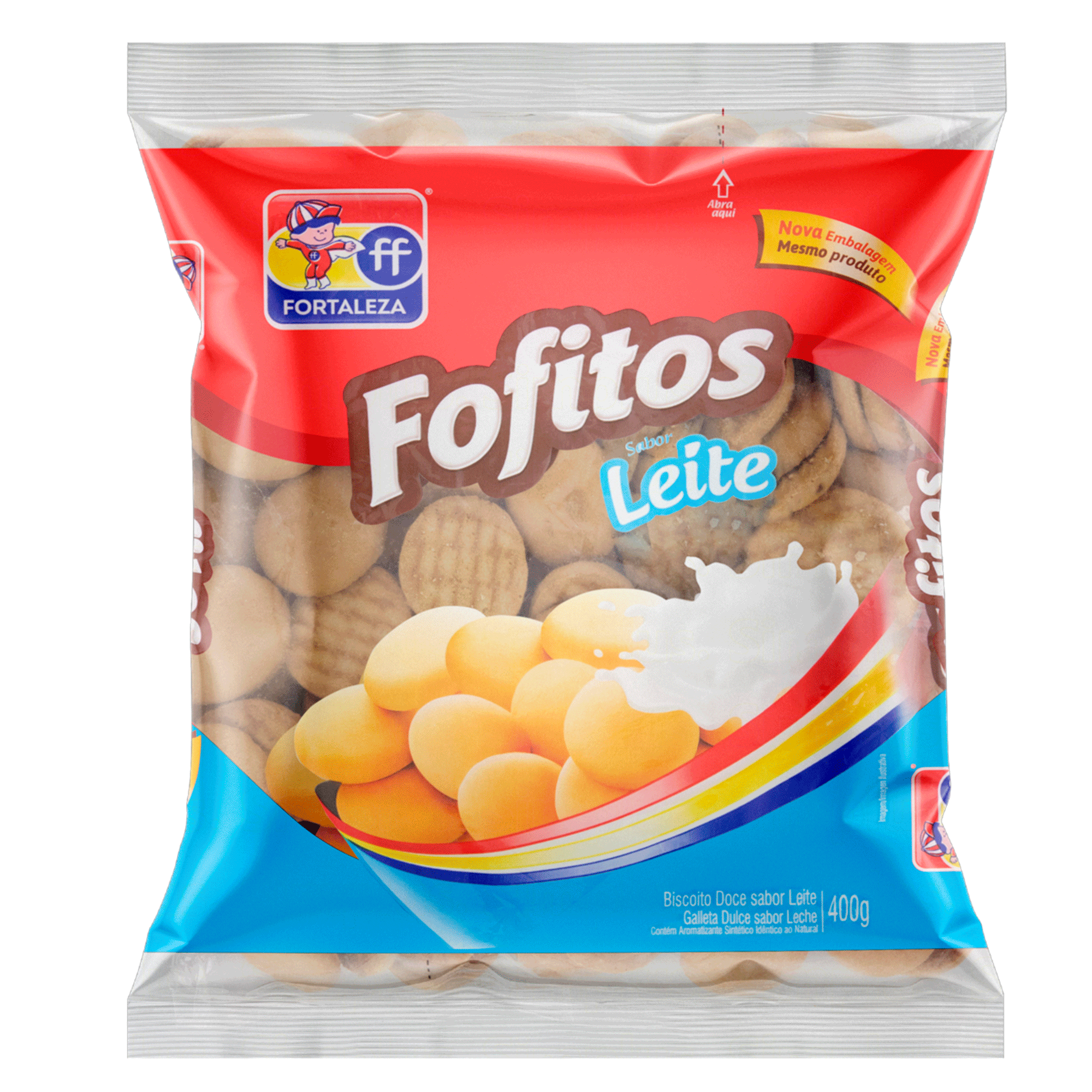 BISCOITO FORTALEZA FOFITOS 400G LEITE