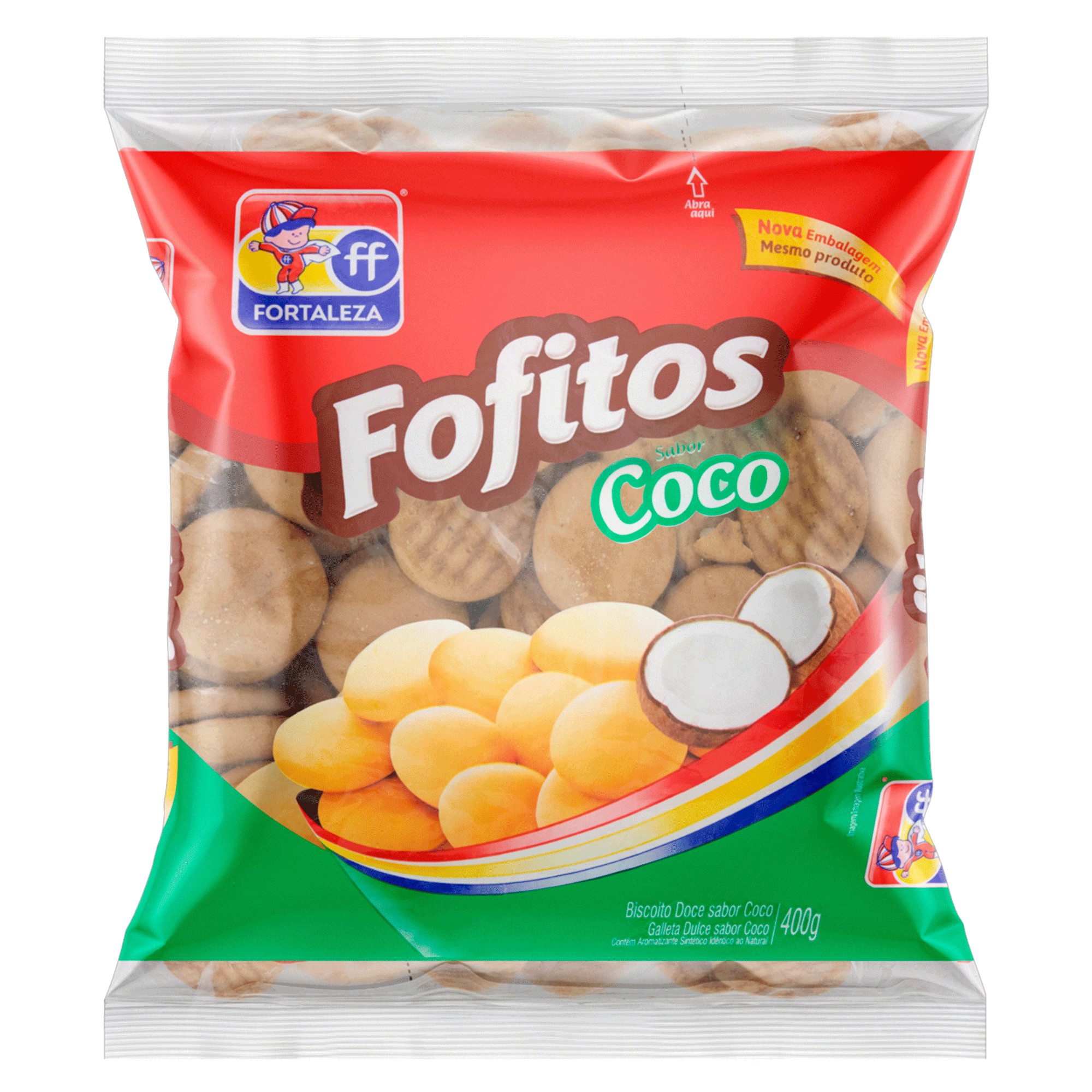 BISCOITO FORTALEZA FOFITOS 400G COCO