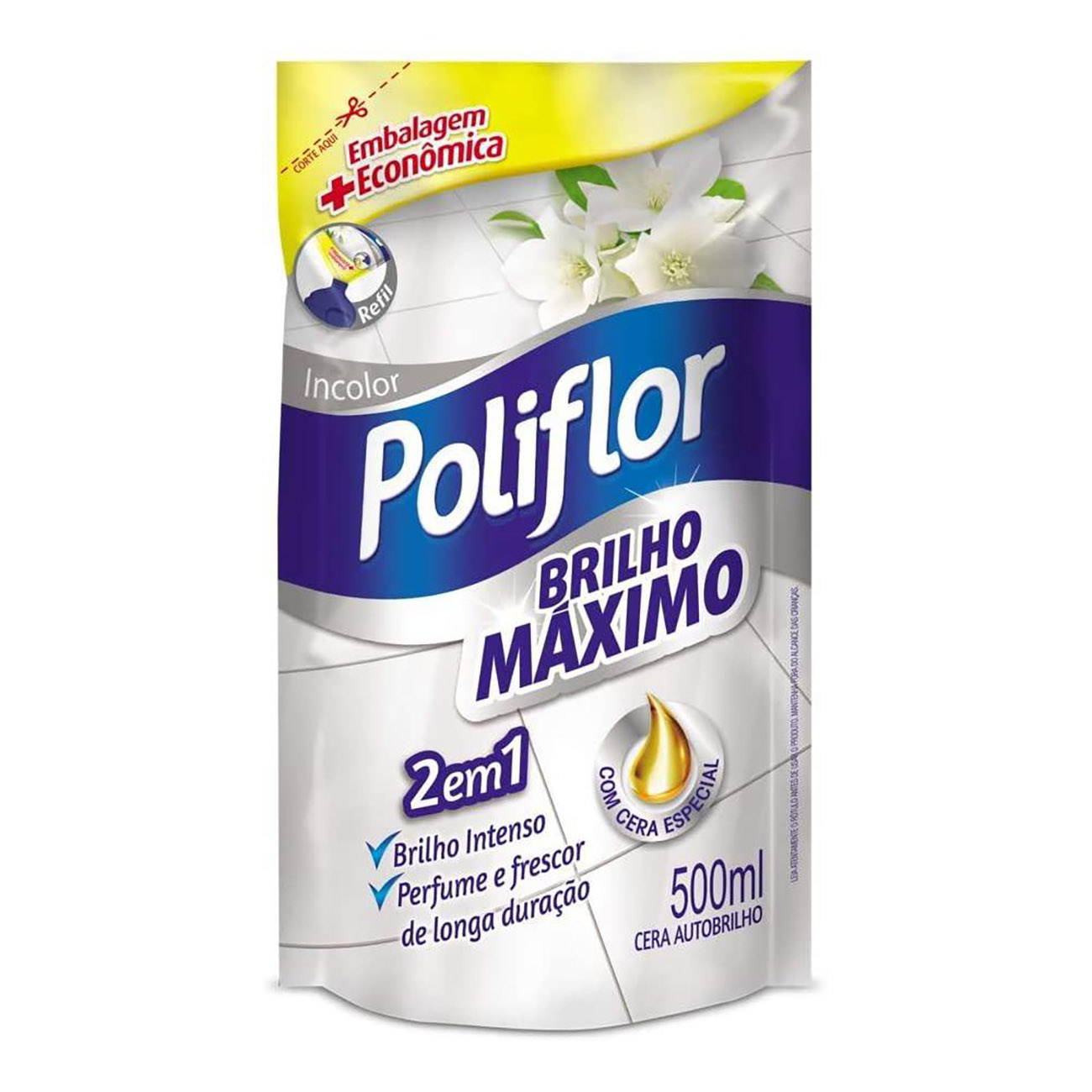 CERA POLIFLOR 500ML BRILHO MAX RF INCOLOR