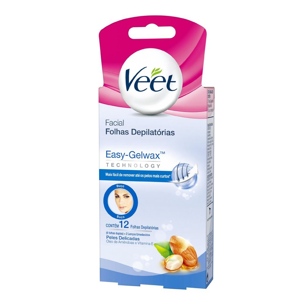 FOLHA DE CERA FACIAL VEET FRIA C/12 PELE DELICADA