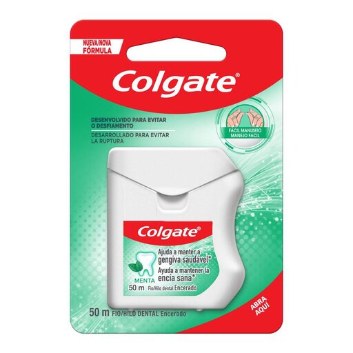 FIO DENTAL COLGATE ENCERADO 50M MENTA