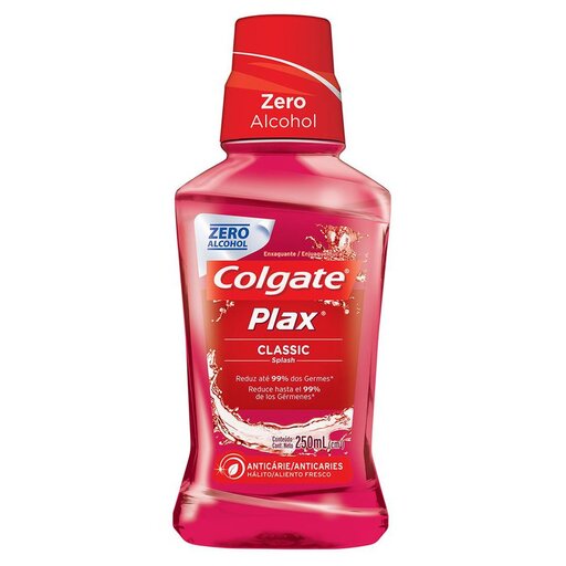 ENXAGUANTE BUCAL COLGATE PLAX 250ML ZERO ALCOOL CLASSIC