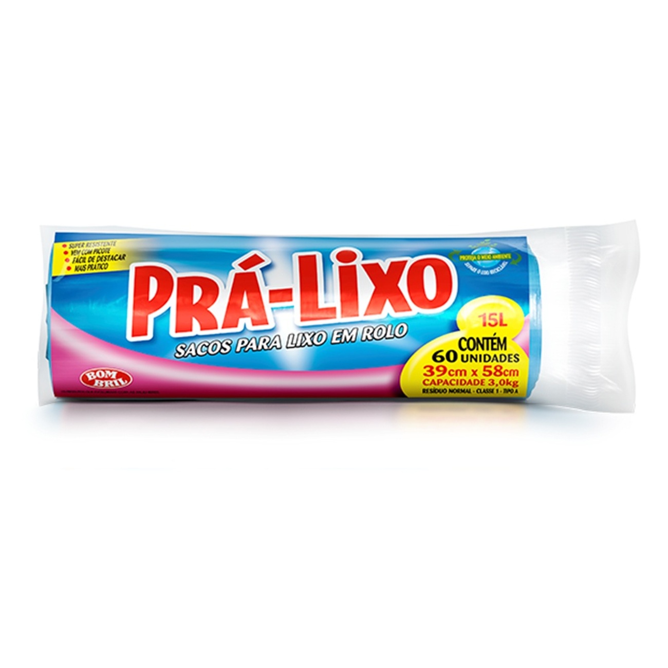 SACO PRA-LIXO BOMBRIL ROLO 15L 60 UN