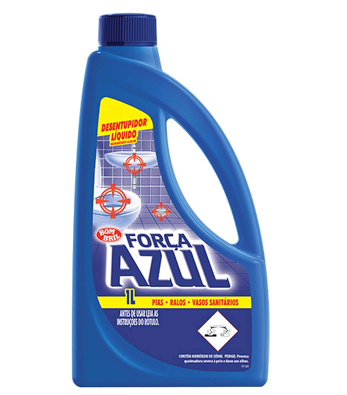 DESENTUPIDOR LQ FORCA AZUL 1LT PIAS RALOS E VASOS