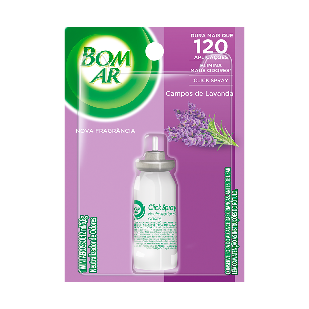 PURIFICADOR BOM AR CLICK SPRAY REFIL 12 ML LAVANDA