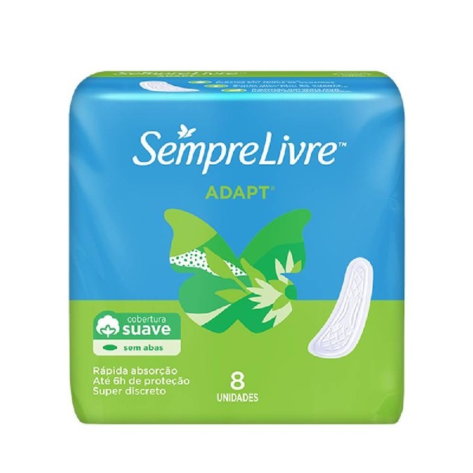 ABSORVENTE SEMPRE LIVRE C/8 UN S/ABAS ADAPT SUAVE