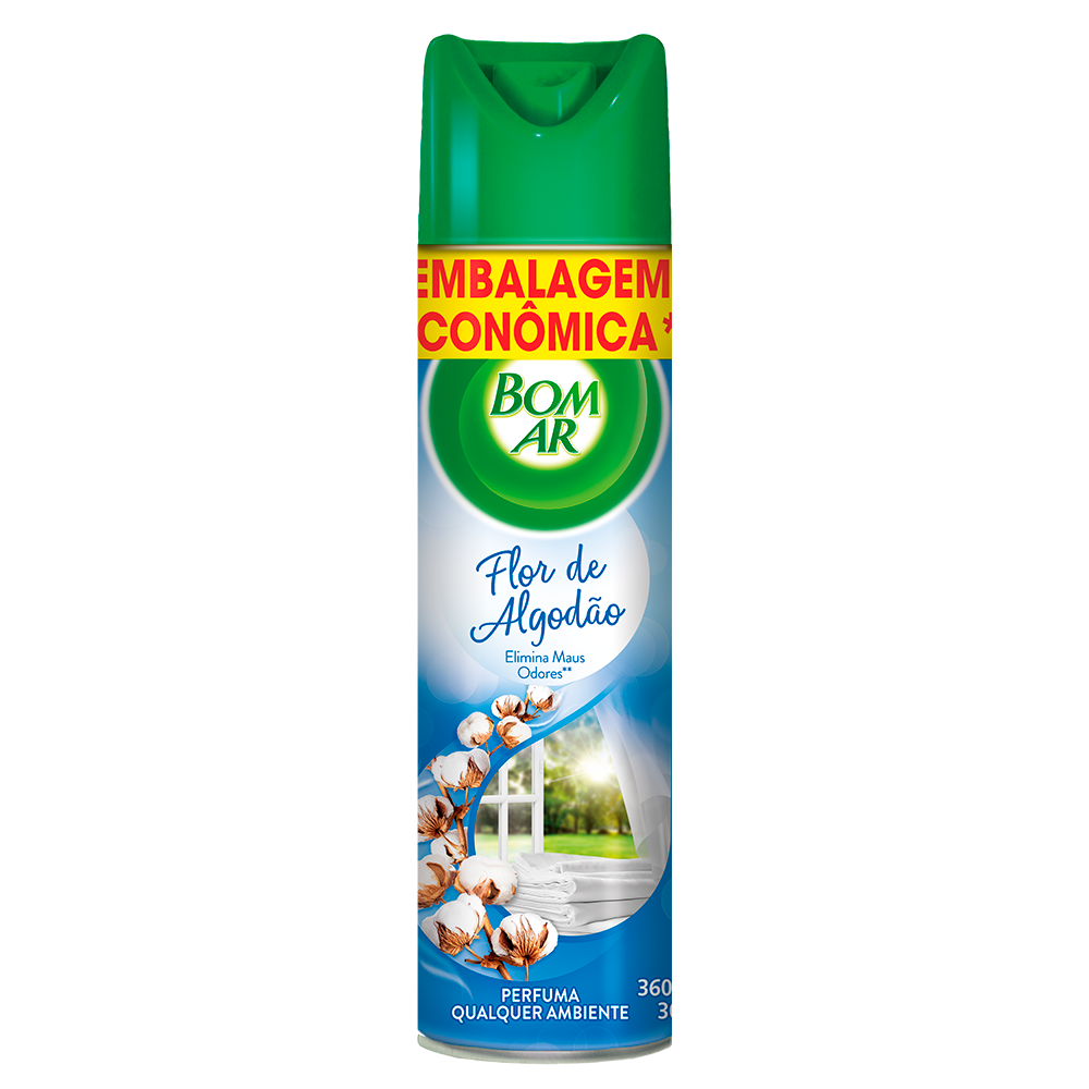 PURIFICADOR BOM AR AER 360 ML CHEIRINHO DE LIMPEZA FLOR DE ALGODAO