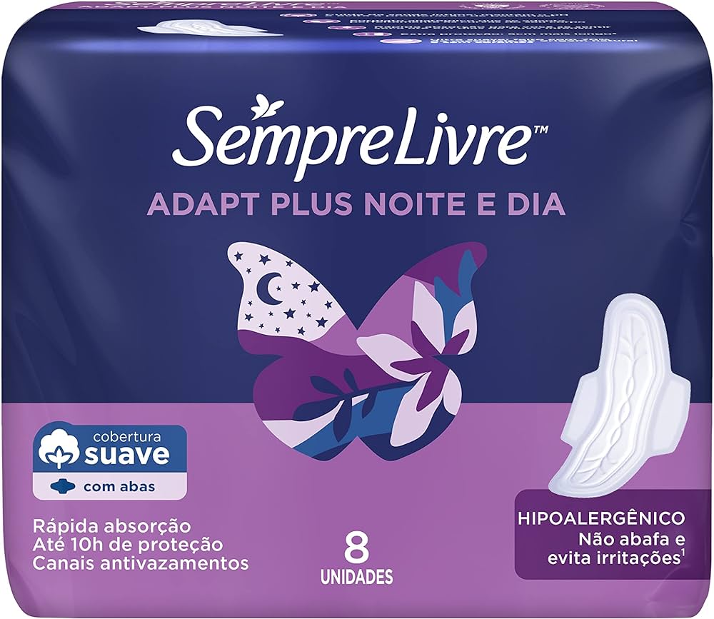 ABSORVENTE SEMPRE LIVRE NOITE E DIA C/ABA SUAVE C/8 UN