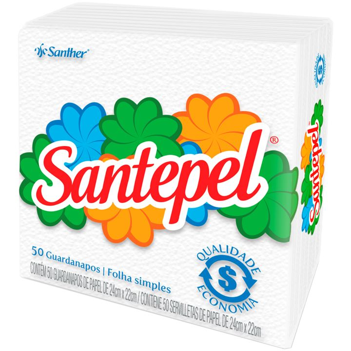 GUARDANAPO SANTEPEL 23,5X23,5/ 50 UNIDADES PEQUENO