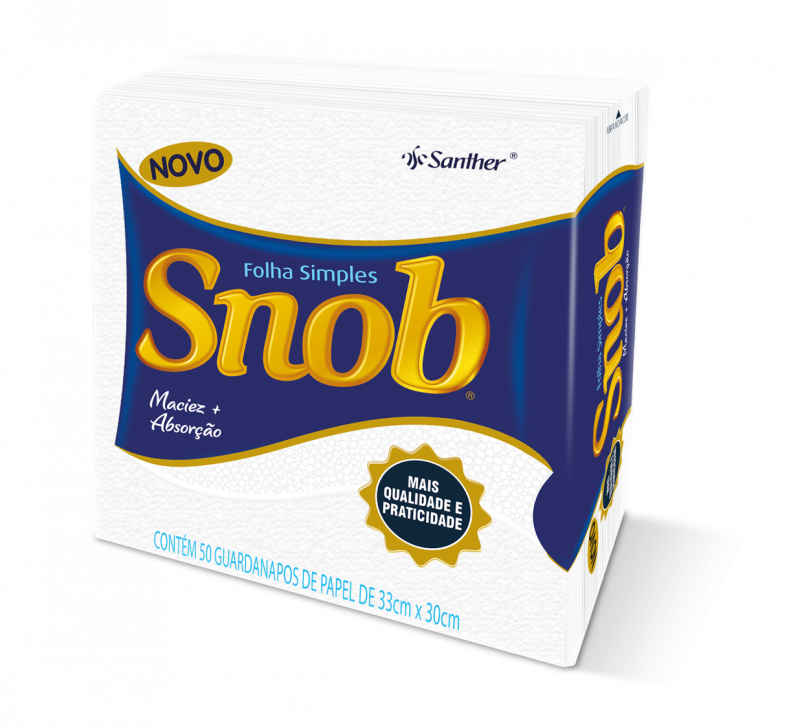 GUARDANAPO SNOB BRANCO 33X30 C/50 UNIDADES GRANDE