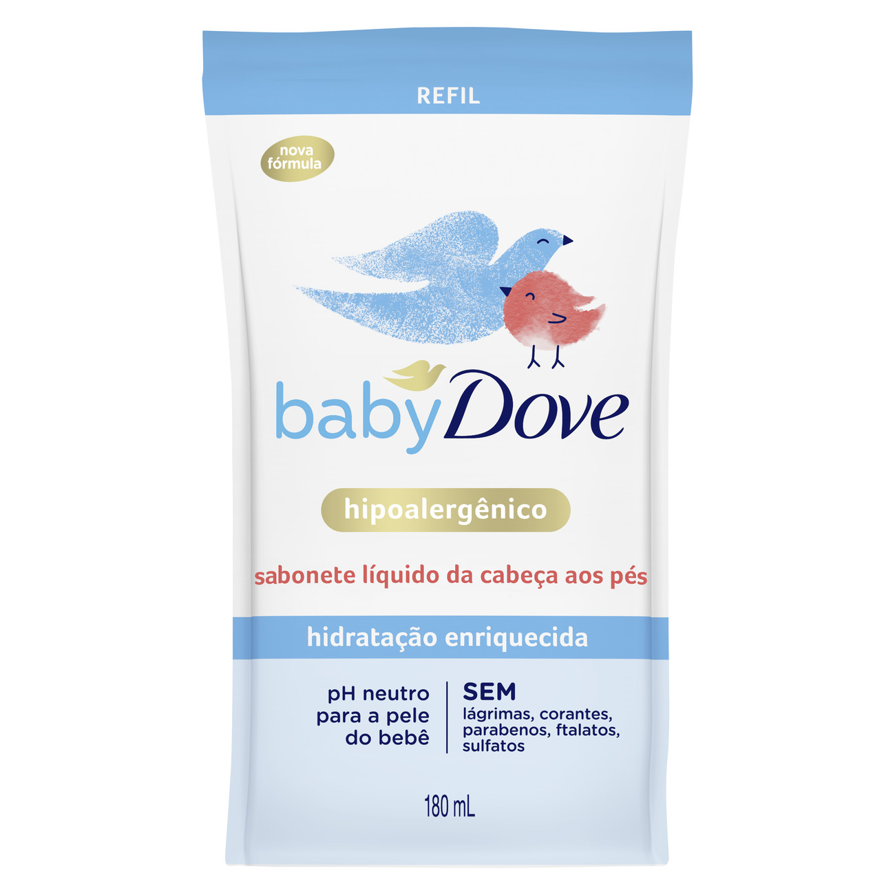 SABONETE INF LQ DOVE BABY REFIL 180ML HID ENRIQUECIDA