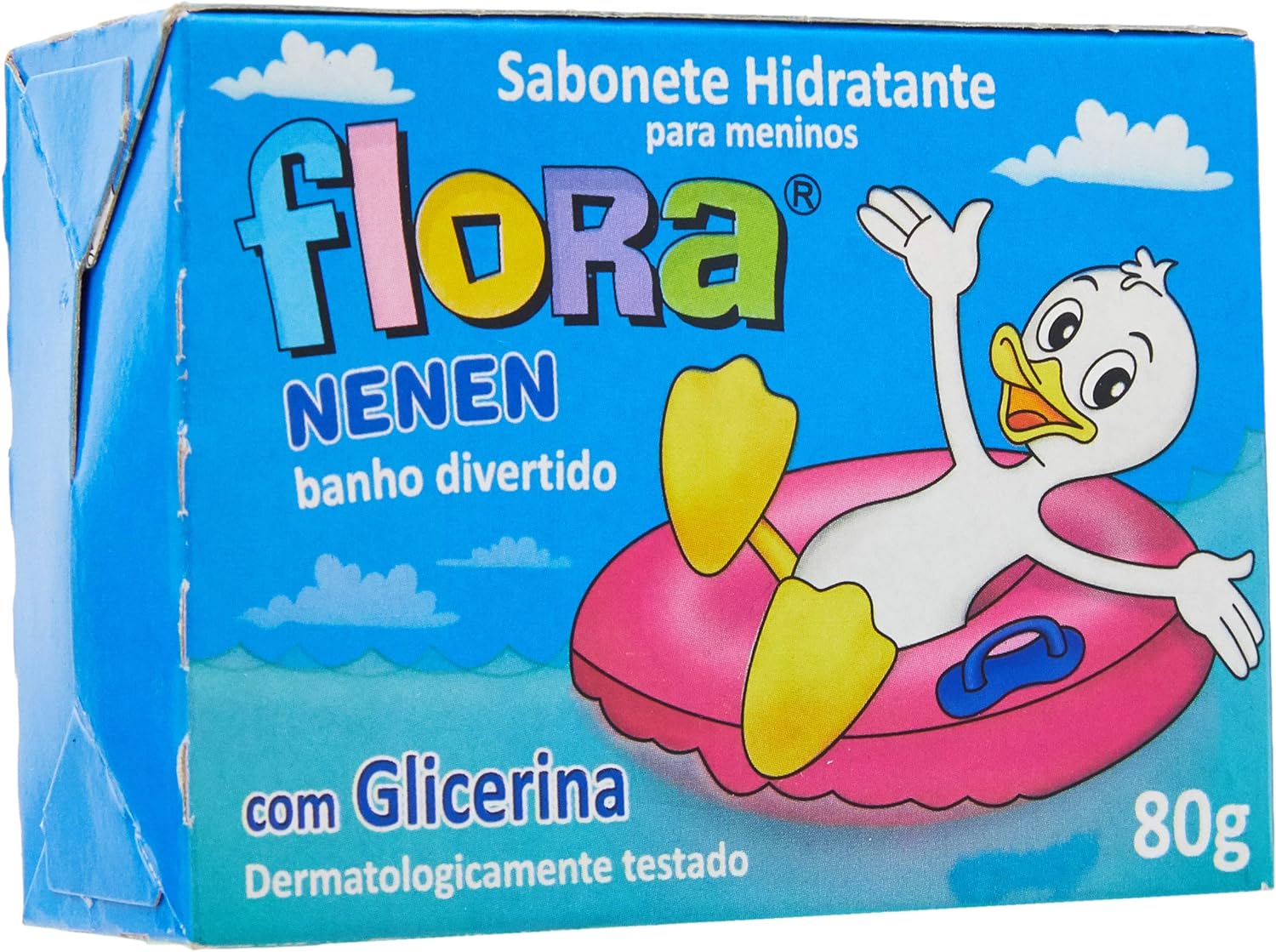 SABONETE INF FLORA NENEM 80G AZUL P/MENINOS