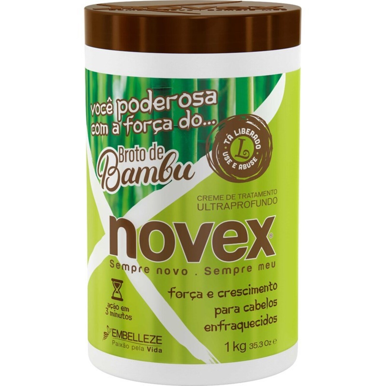 CREME DE TRATAMENTO NOVEX 1 KG BROTO DE BAMBU