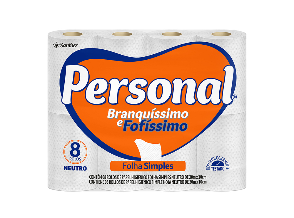 PAPEL HIGIENICO PERSONAL FOLHA SIMPLES 30M C/8 UNIDADES COMPACTO NEUTROO