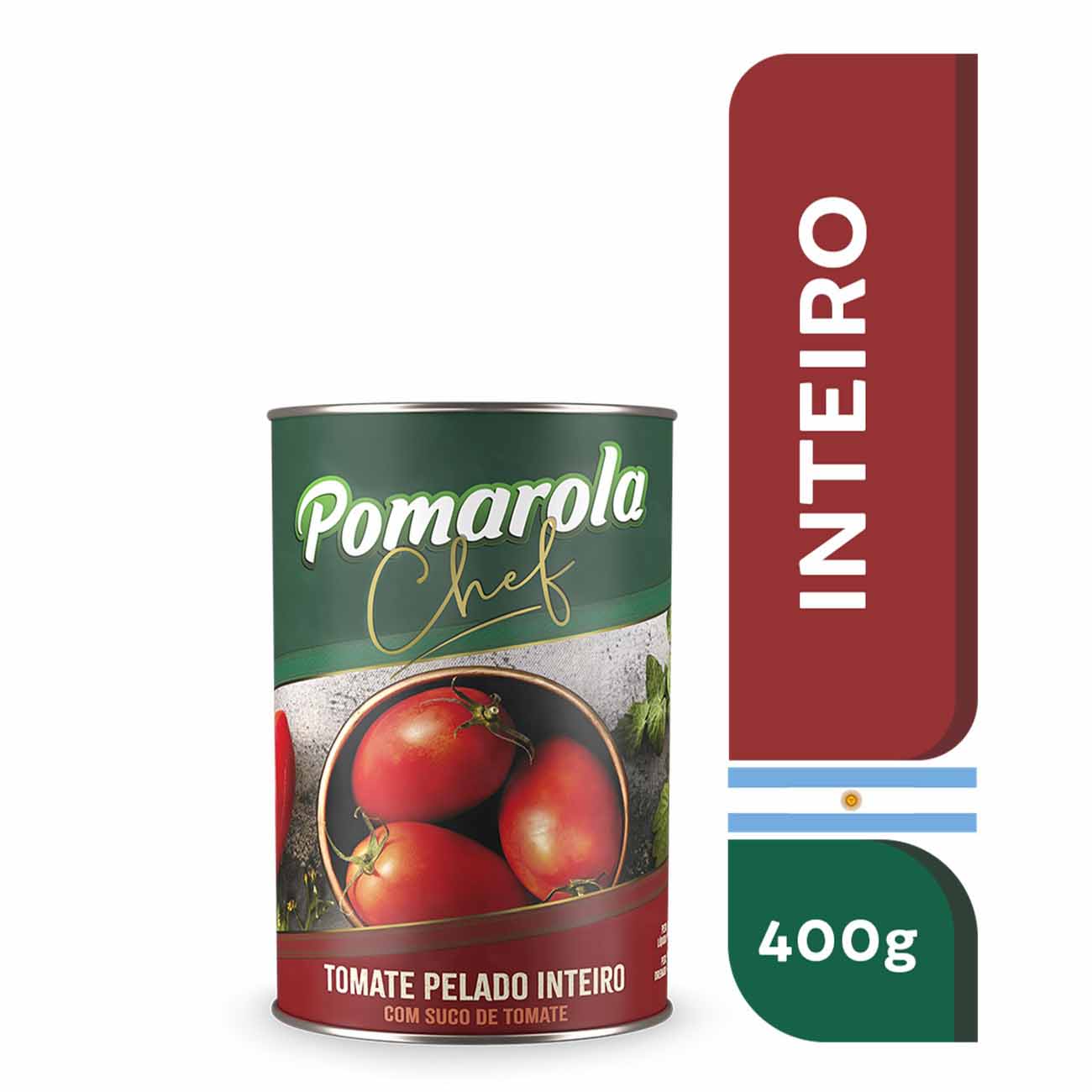 MOLHO TOMATE POMAROLA CHEF LATA 400G PELADO INTEIRO