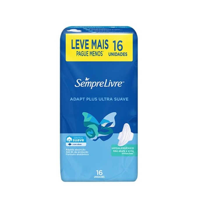 ABSORVENTE SEMPRE LIVRE ADAPT PLUS C/16UN C/ABA SV L+P/-