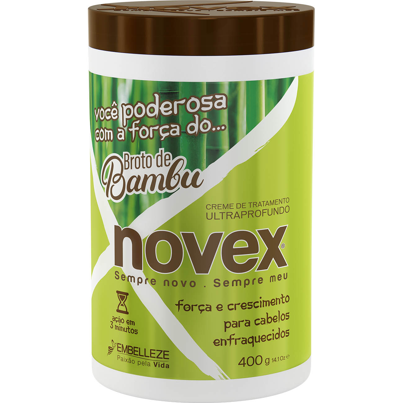 CREME DE TRATAMENTO NOVEX 400G BROTO DE BAMBU