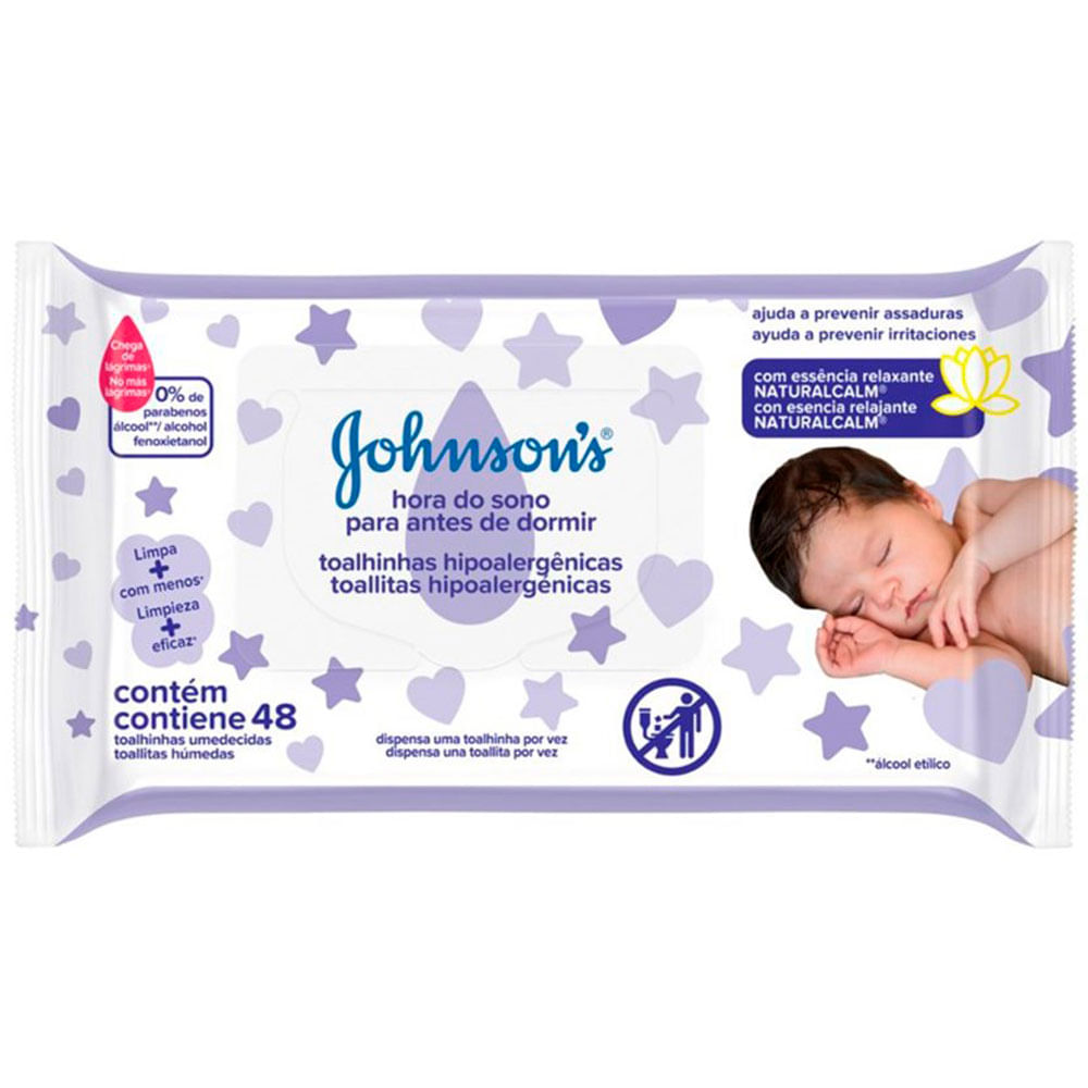 TOALHA UMEDECIDA J&J BABY C/48 UN HORA DO SONO