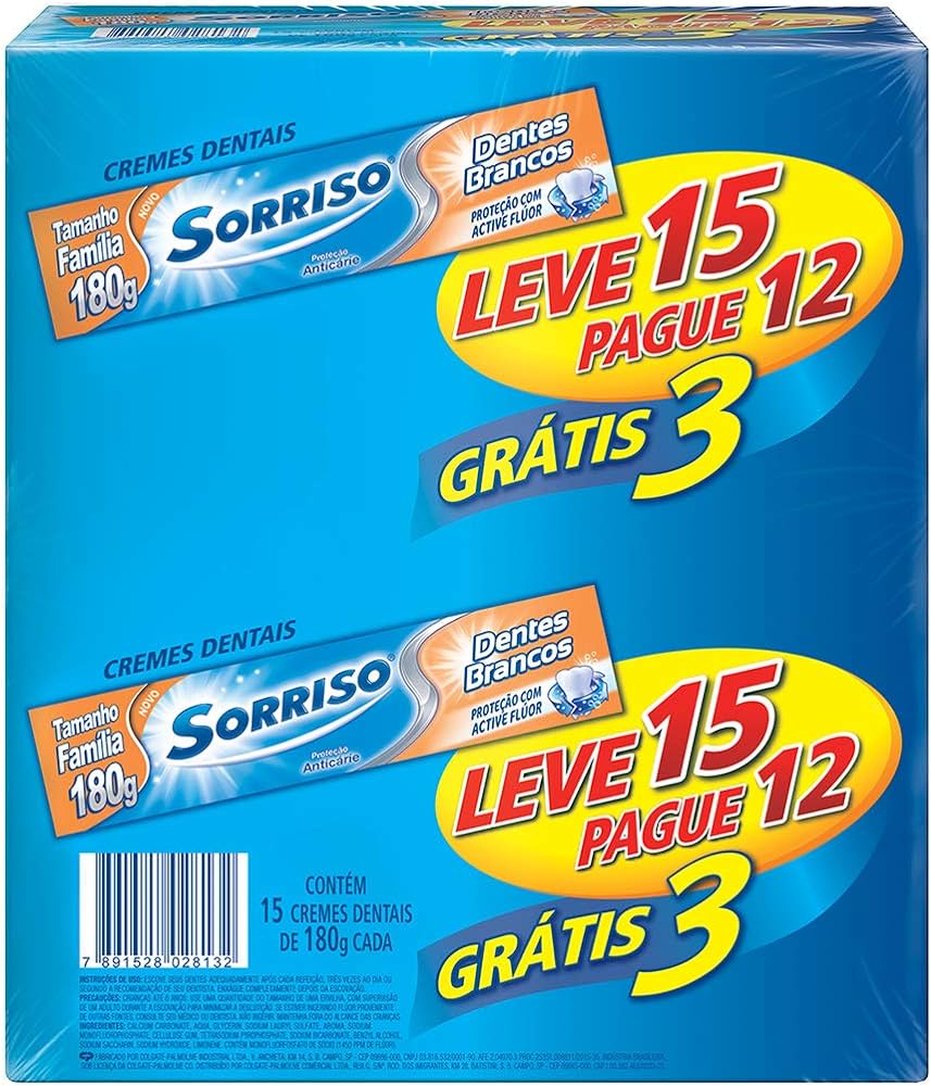 CREME DENTAL SORRISO DENTES BRANCOS 180G L15 P12
