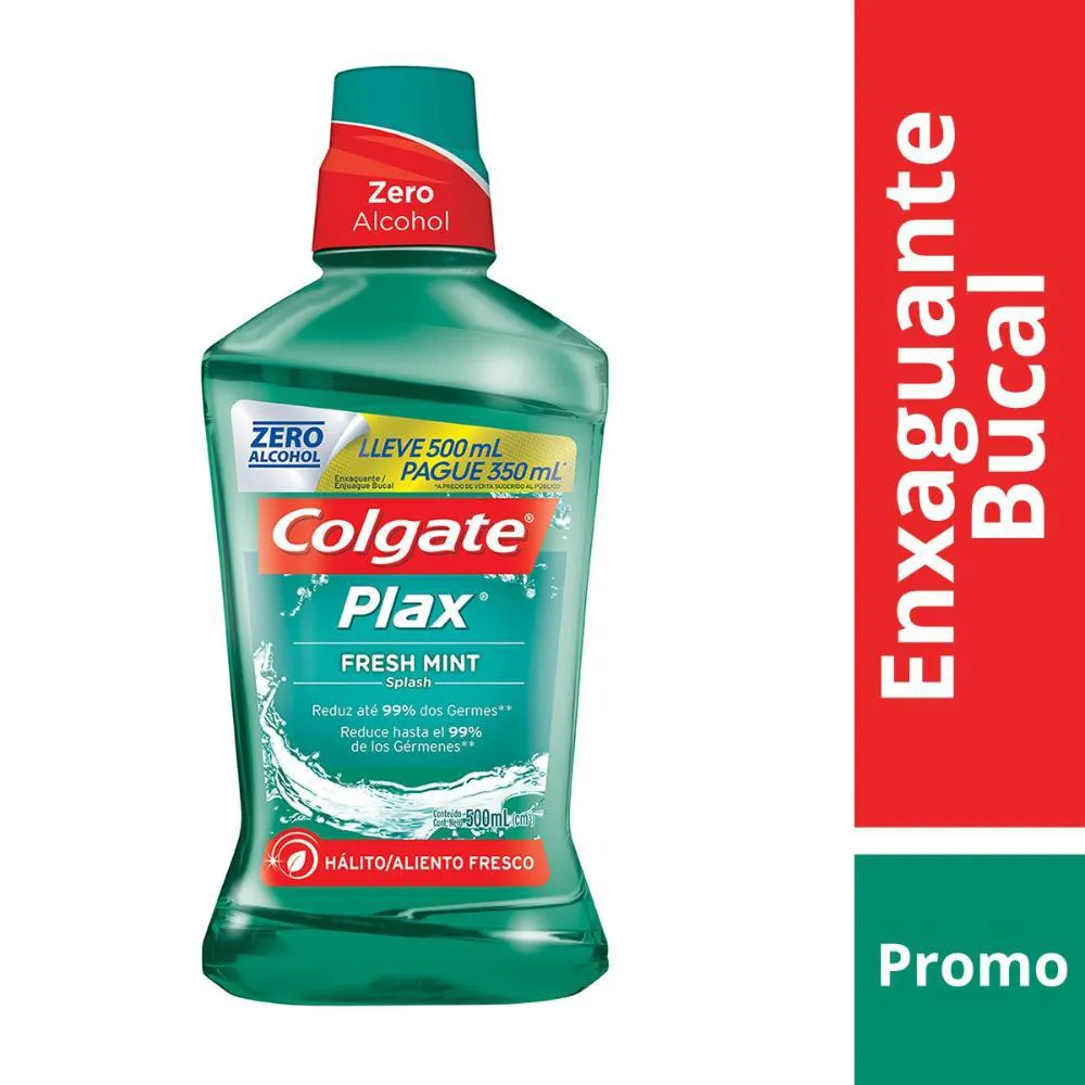 ENXAGUANTE BUC COLG. PLAX L500/P350ML FRESH MINT
