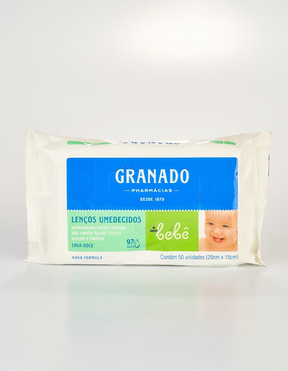 LENCO UMEDECIDO GRANADO BEBE 50UN ERVA-DOCE