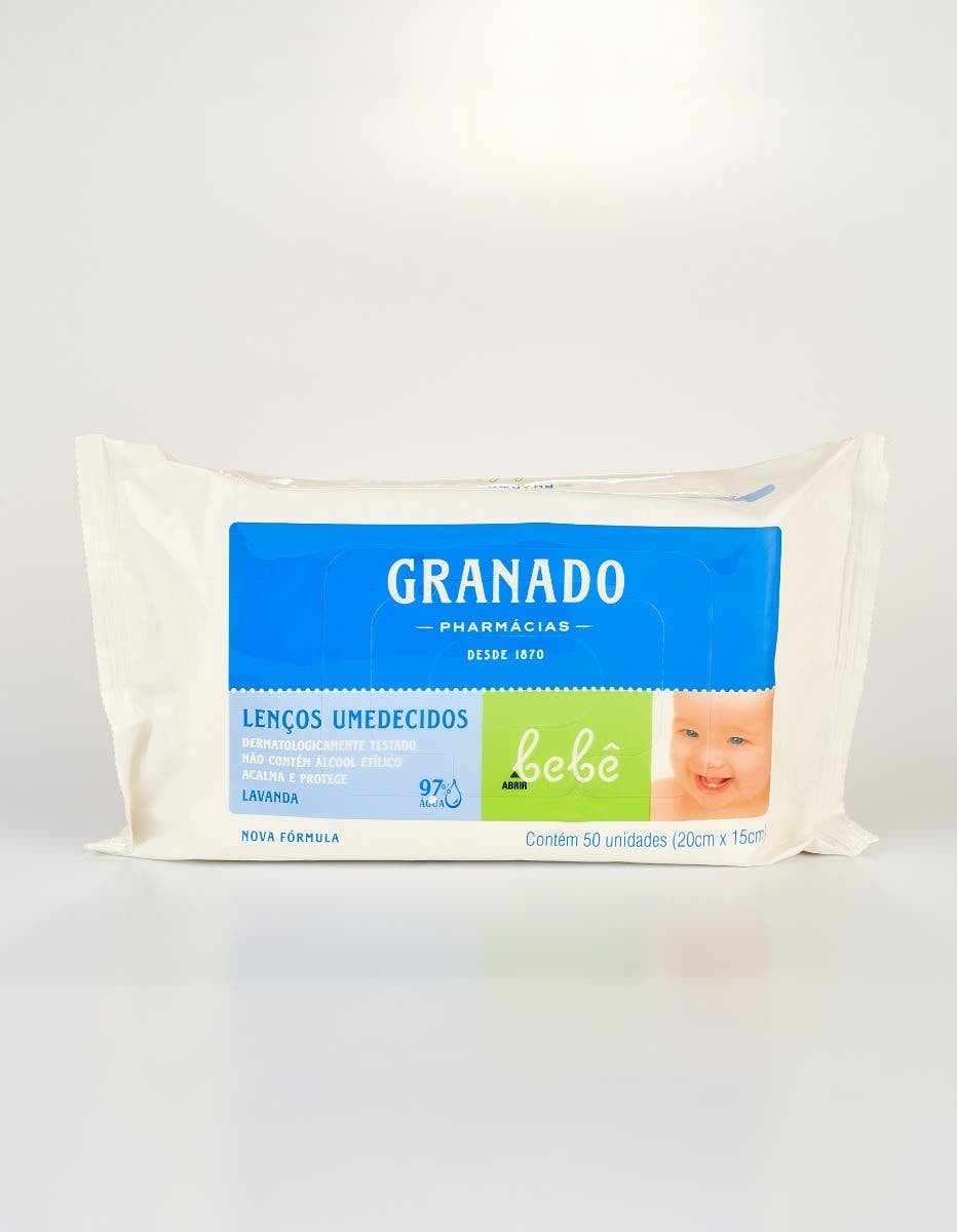 LENCO UMEDECIDO GRANADO BEBE 50UN LAVANDA