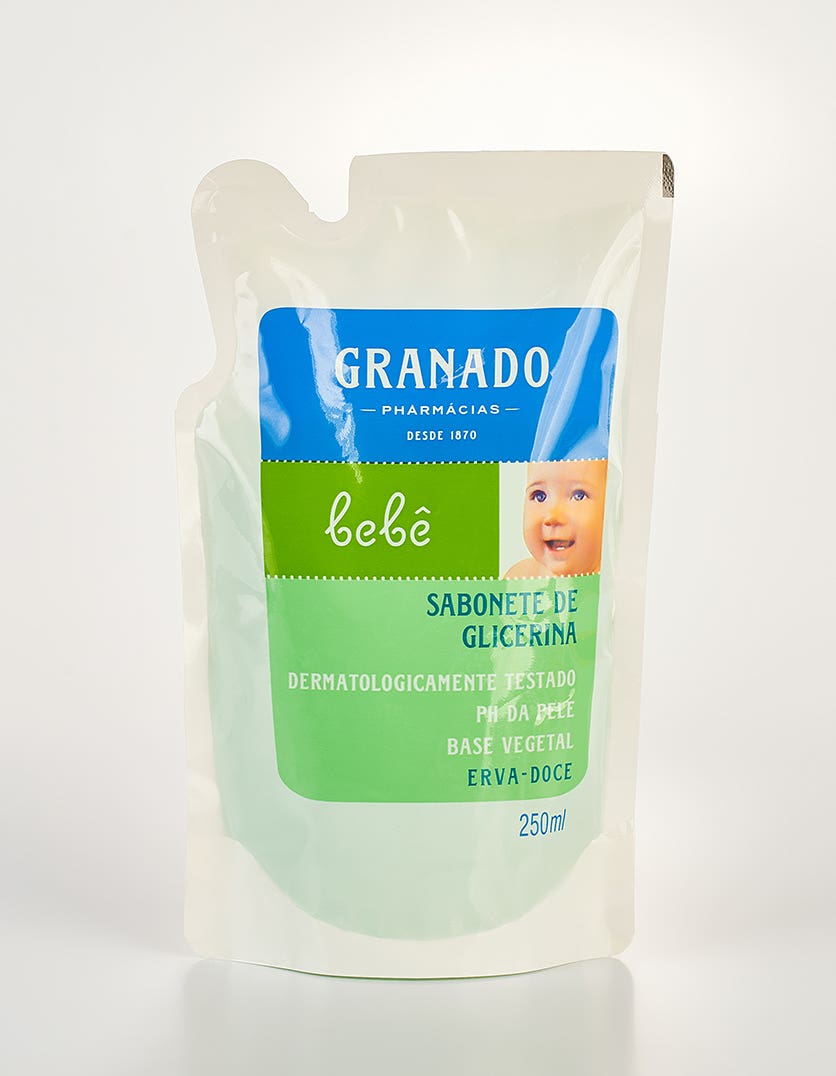 SABONETE INFANTIL LIQUIDO GRANADO GLICERINADO BEBE REFIL 250ML ERVA-DOCE