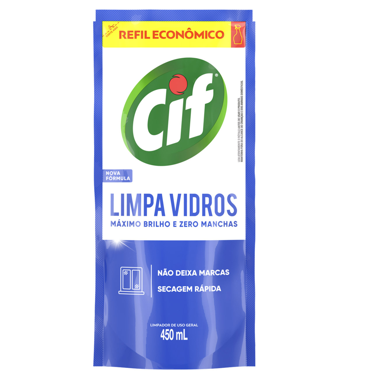LIMPADOR CIF ULT RAP VIDROS SACHET 450ML