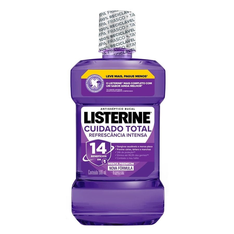 ENXAGUANTE BUCAL LISTERINE 500ML. CUID. TOTAL
