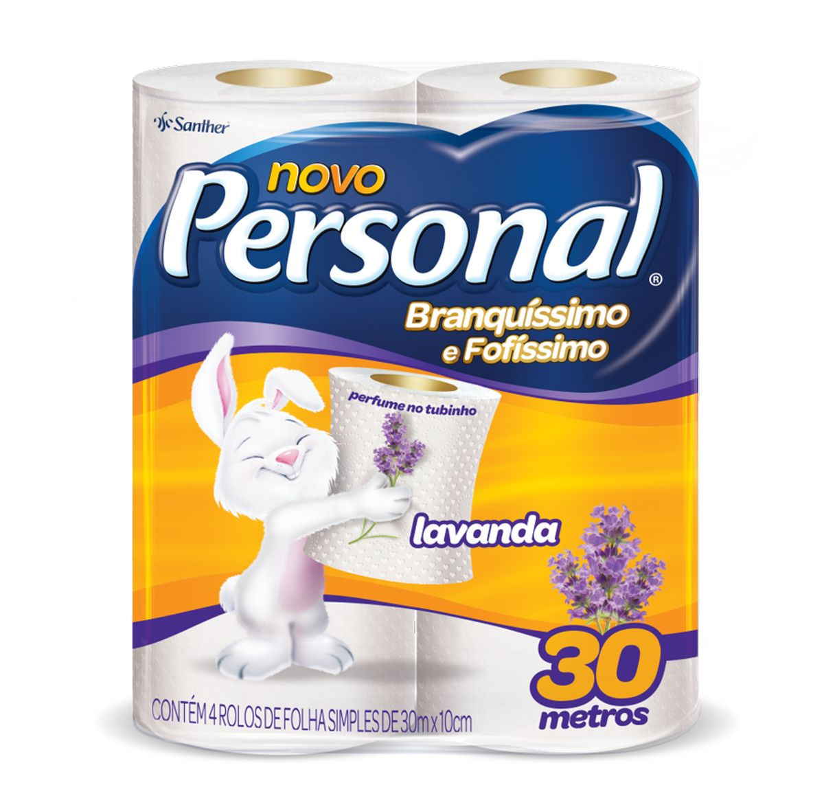 PAPEL HIGIENICO PERSONAL FOLHA SIMPLES 30M C/4 UNIDADES LAVANDA