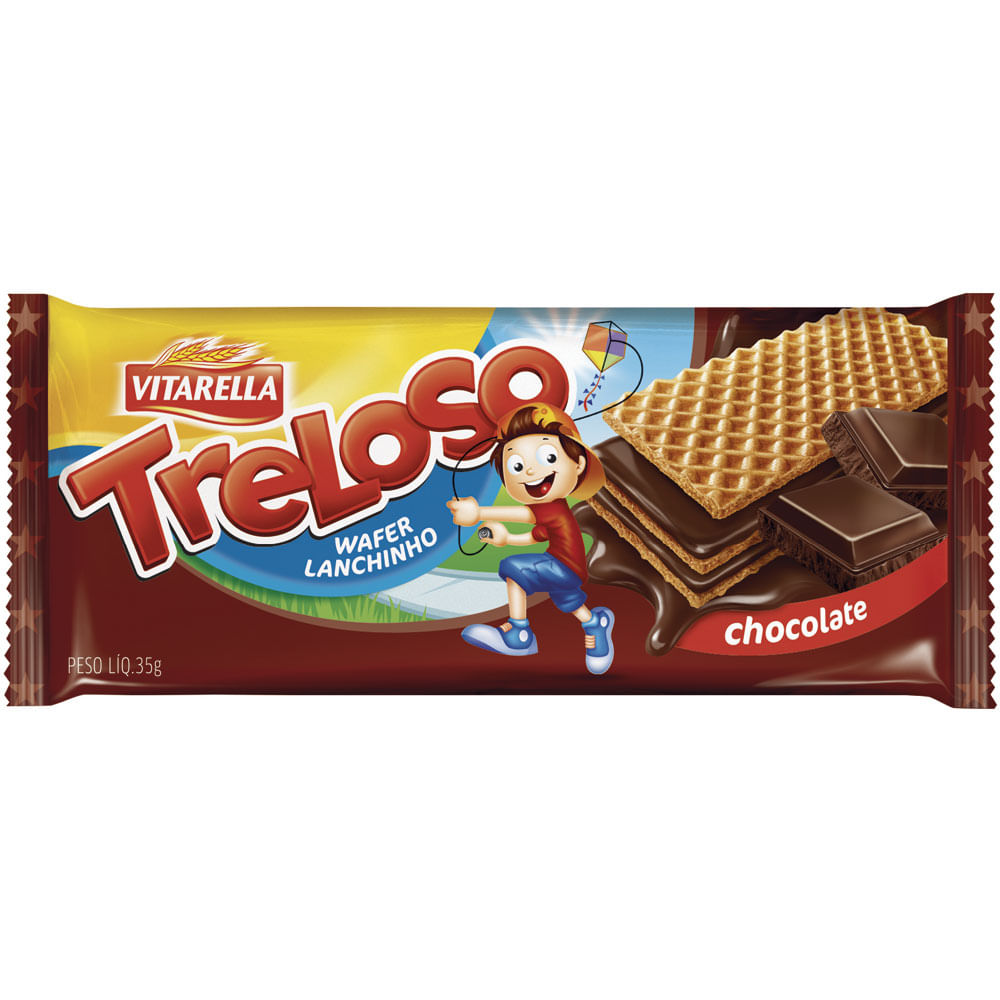 BISCOITO VITARELLA TRELOSO WAFER 35G CHOCOLATE