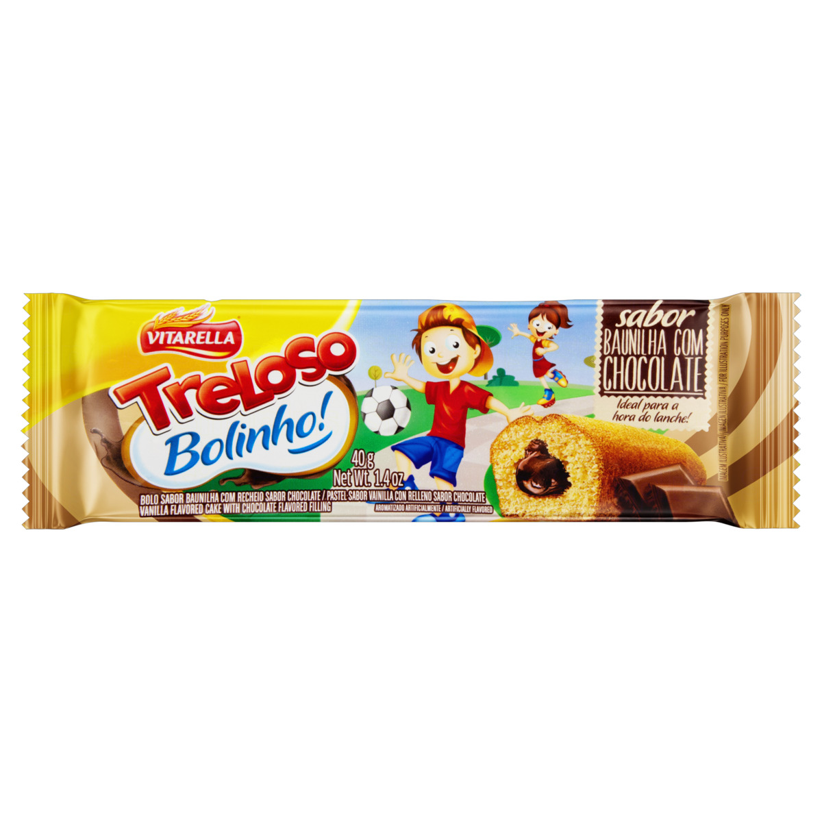 BOLO VITARELLA TRELOSO 40G BAUNILHA C/CHOCOLATE