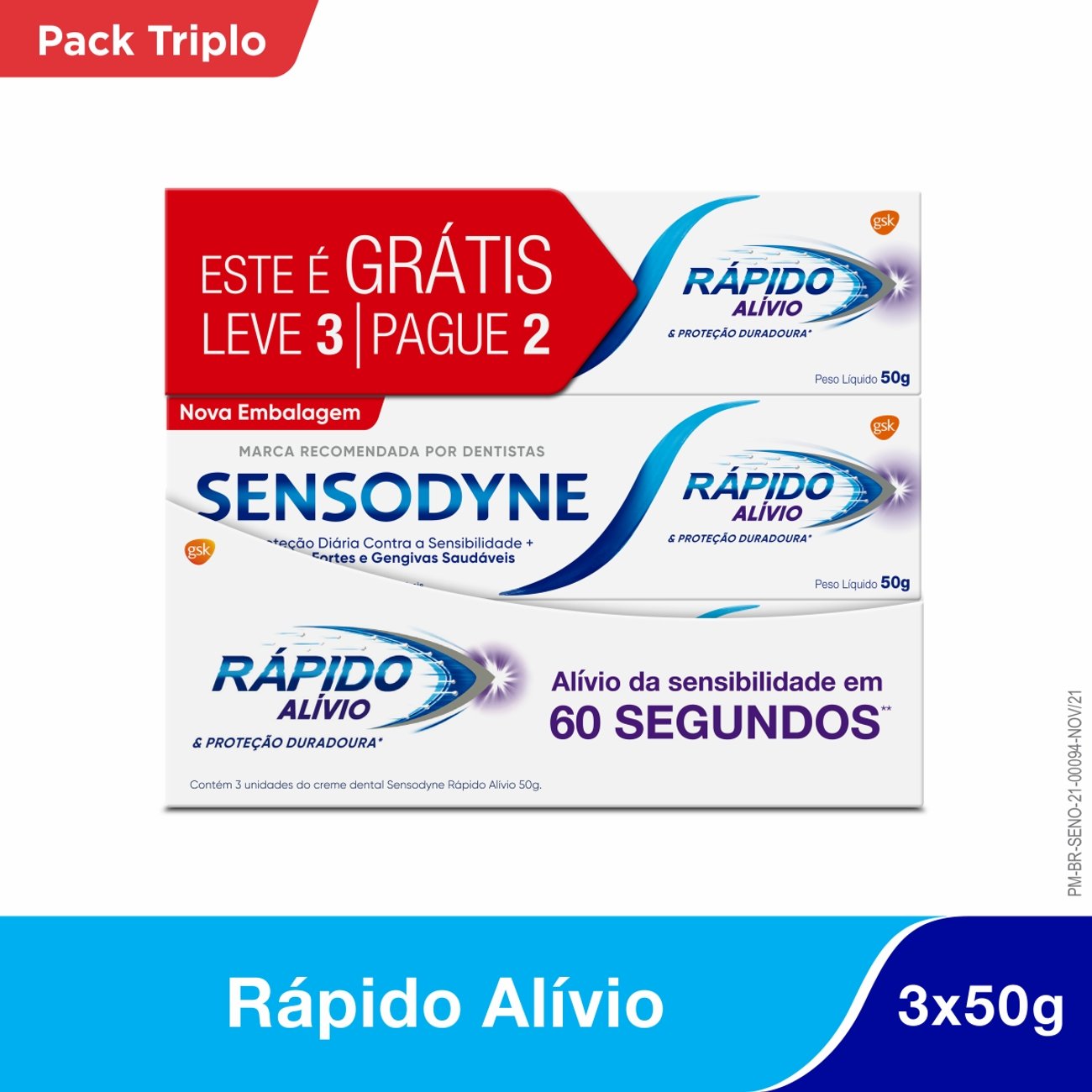 CREME DENTAL SENSODYNE 50G L3 P2 RAPIDO ALIVIO