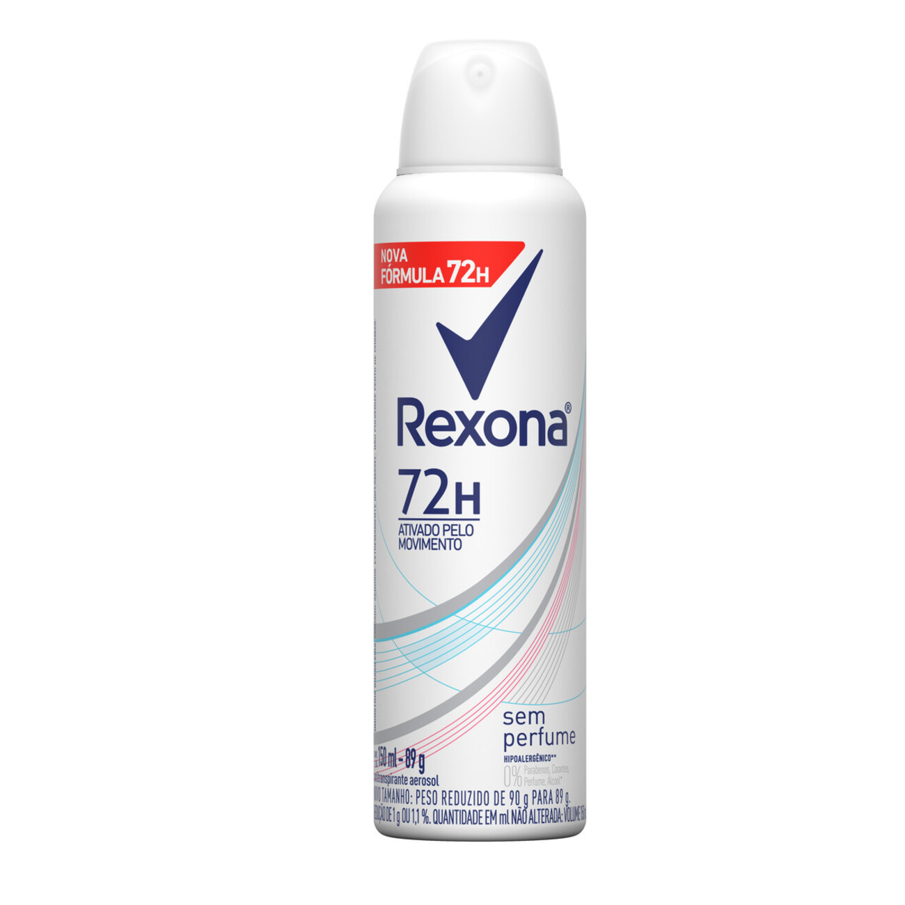DESODORANTE AEROSSOL REXONA 150ML FEMININO. SEM PERFUME