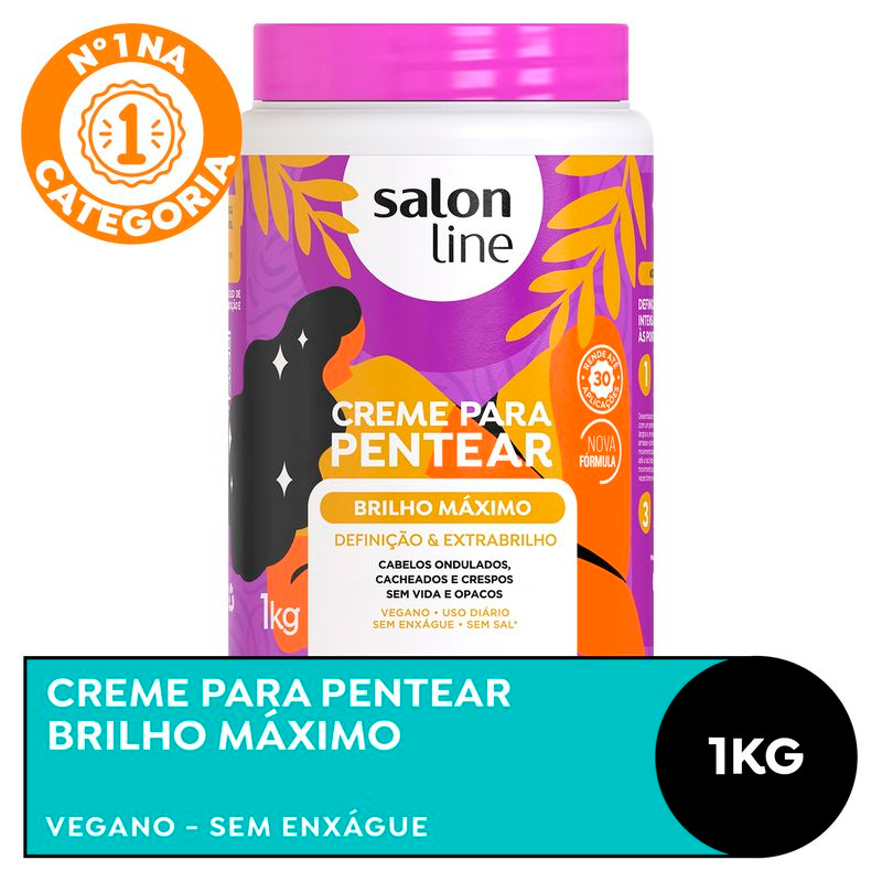 CREME DE PENTEAR SALON LINE 1KG BRILHO MAXIMO