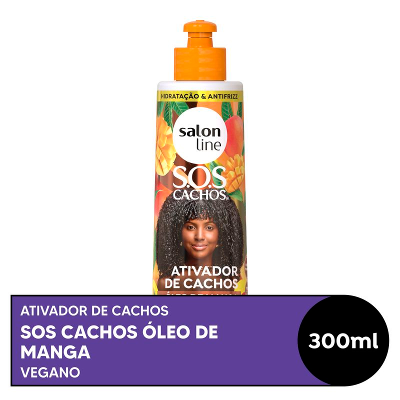 ATIVADOR DE CACHOS SALON LINE 300ML SOS OLEO DE MANGA
