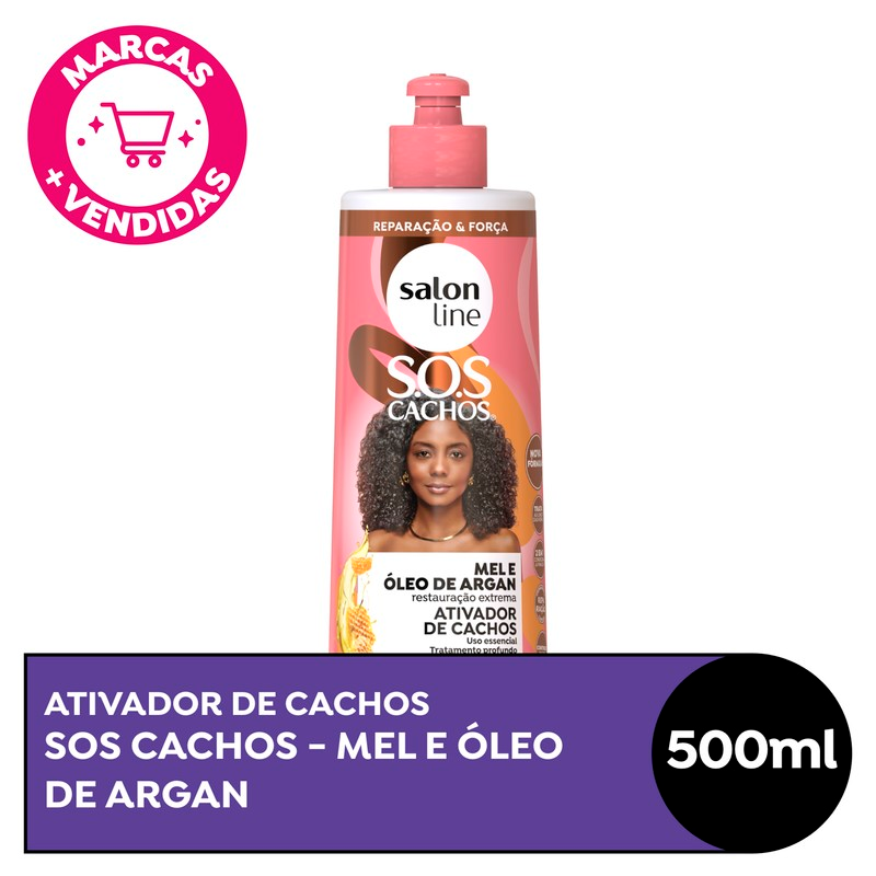 ATIVADOR SOS CACHOS SALON LINE 500ML MEL