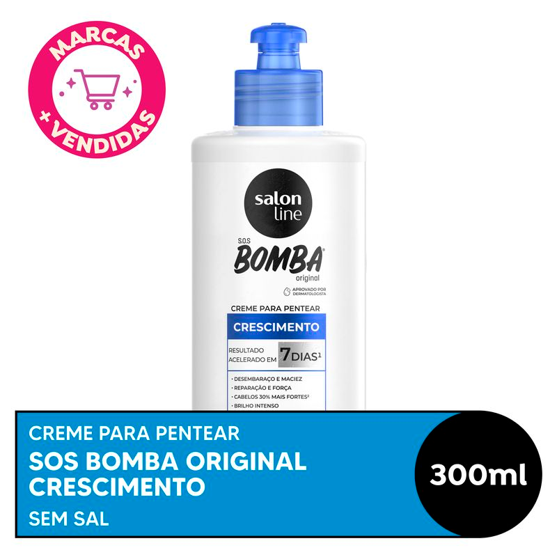 CREME DE PENTEAR SALON LINE SOS BOMBA 300ML CRESCIMENTO