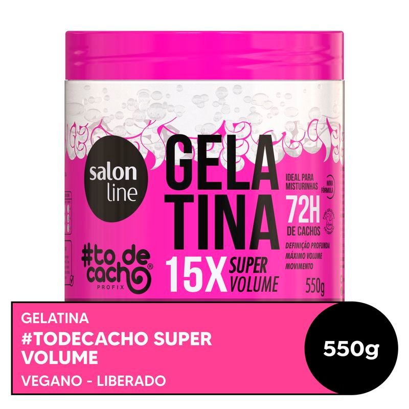 GELATINA SALON LINE TODECACHO 550G SUPER VOLUME