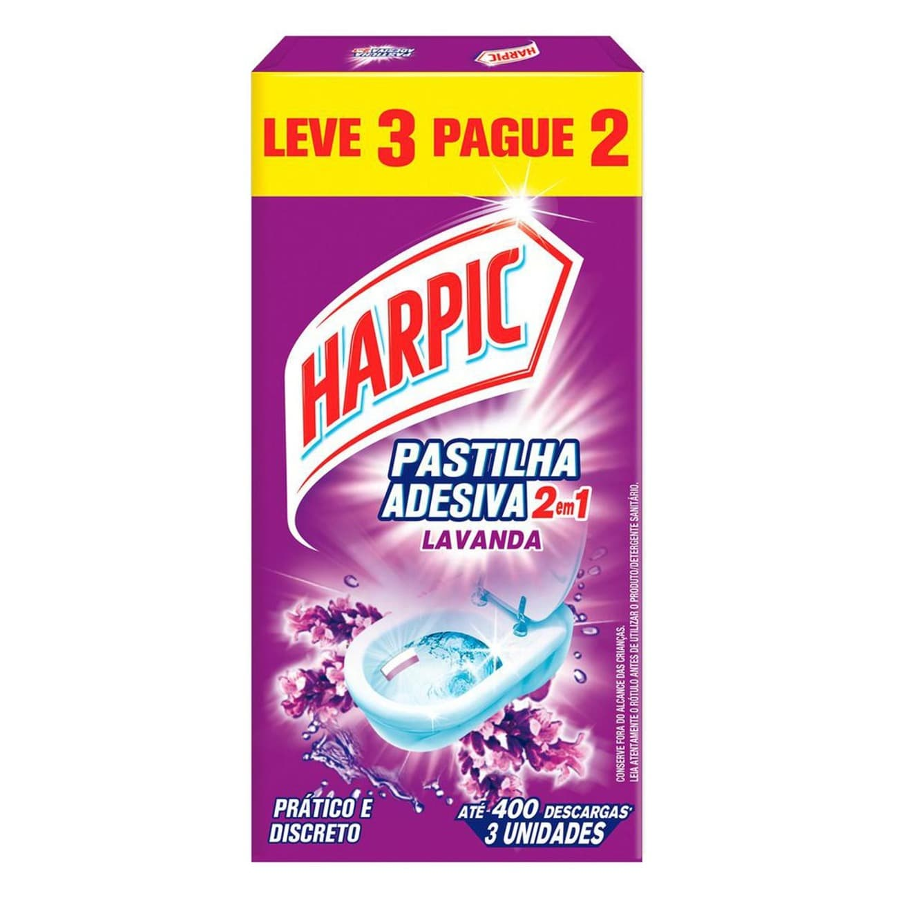 DESODORIZADOR HARPIC PAST ADESIVA 2EM1 3X9G L3P2 LAVANDA