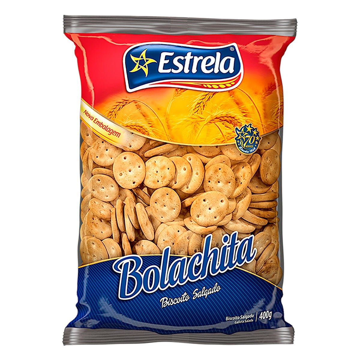 BISCOITO ESTRELA BOLACHITA SALGADO 400G