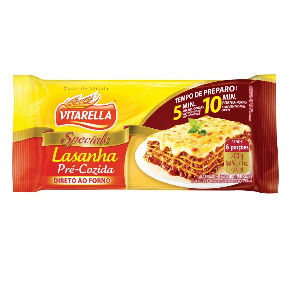 MACARRAO VITARELLA LASAN PRE-COZIDA 200G
