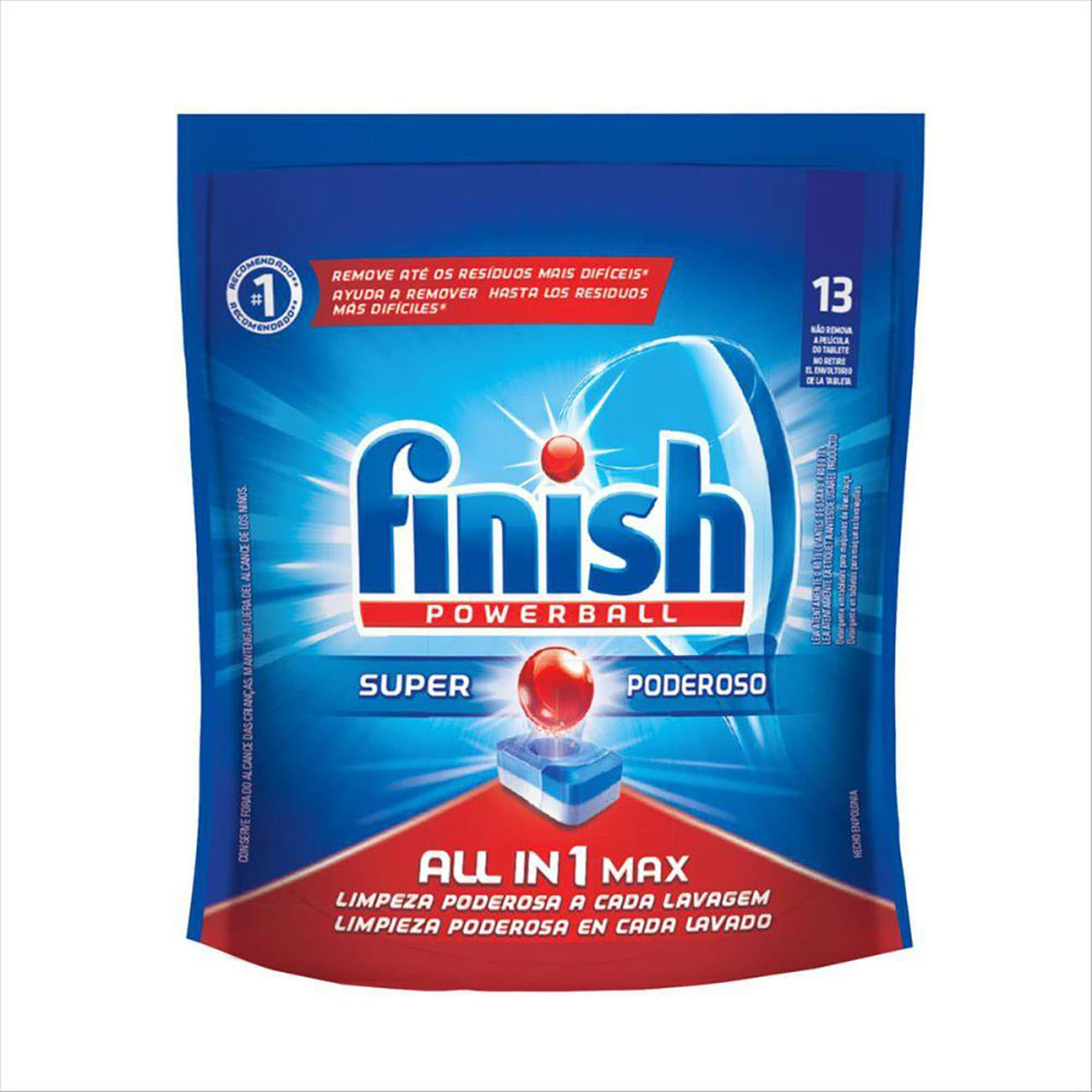 DETERGENTE PO FINISH POWER TABLETE 13X18,1G P/LAVADORA LOUCA