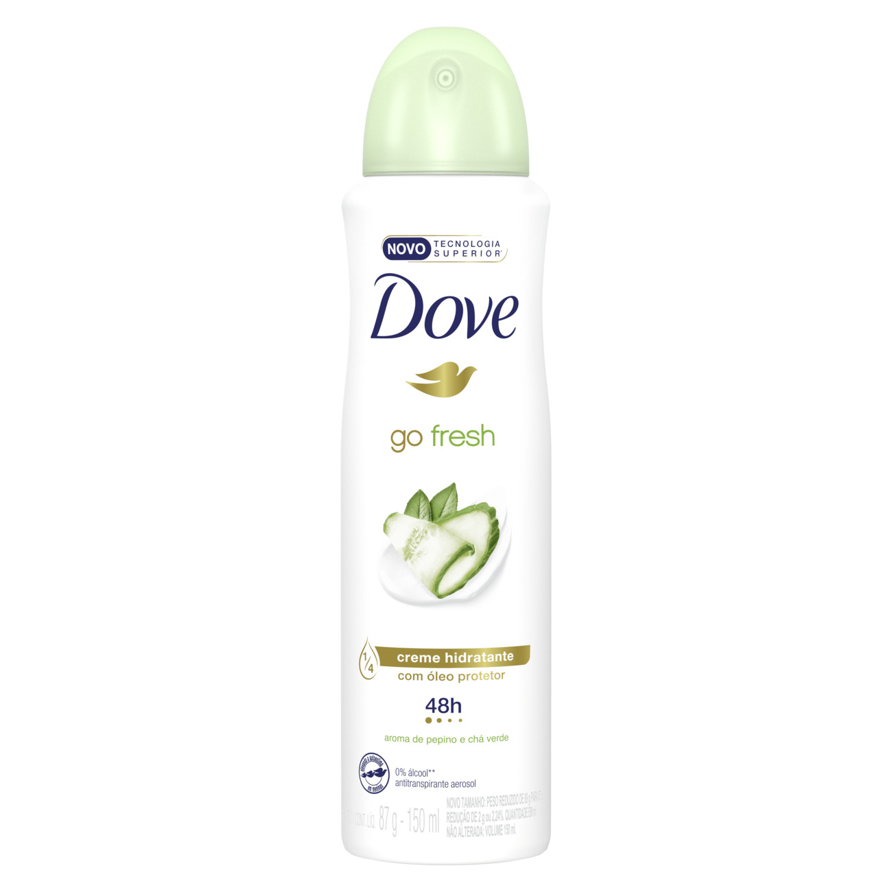 DESODORANTE AEROSSOL DOVE 150ML FEMININO GO FRESH PEPINO