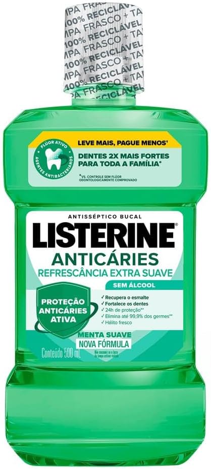 ENXAGUANTE BUCAL LISTERINE 500ML. ANTICARIES ZERO