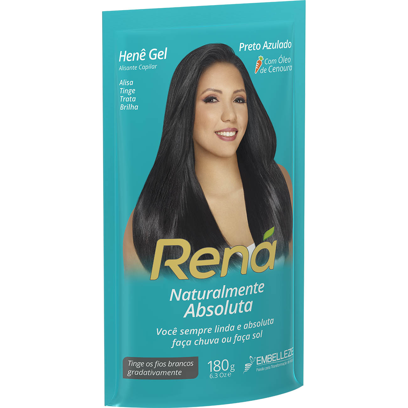CREME ALISANTE HENE RENA GEL 180G PRETO AZULADO
